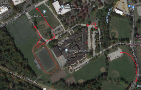 Map of Radnor High School Parking and Exit Routes