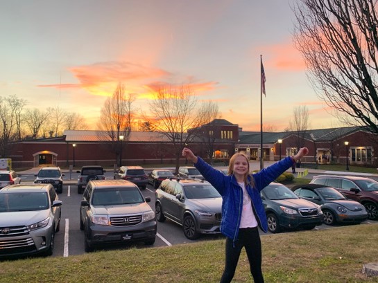 WES Fifth Grader Beatrice MacKenzie at the second clinic