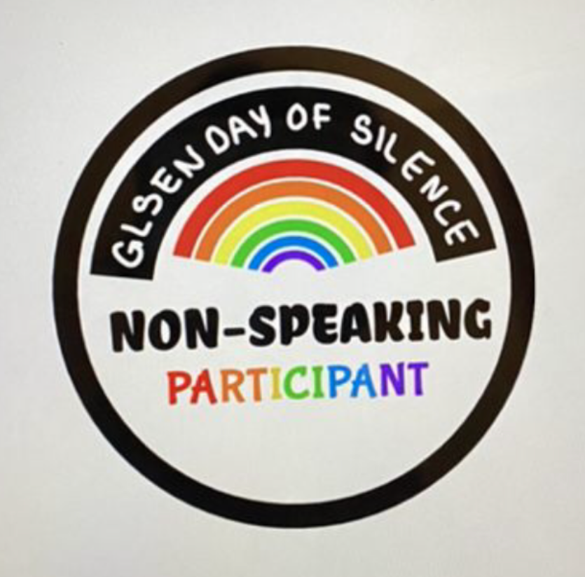 Participants+in+the+GLSEN+Day+of+Silence+wore+stickers+designed+by+Caitlin+Roeltgen.