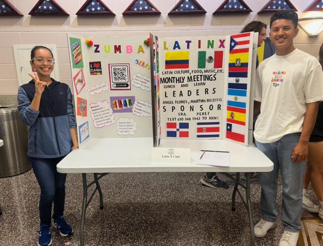 LatinX student leaders Angel Flores and Martina Becerril at the RHS Activities Fair.