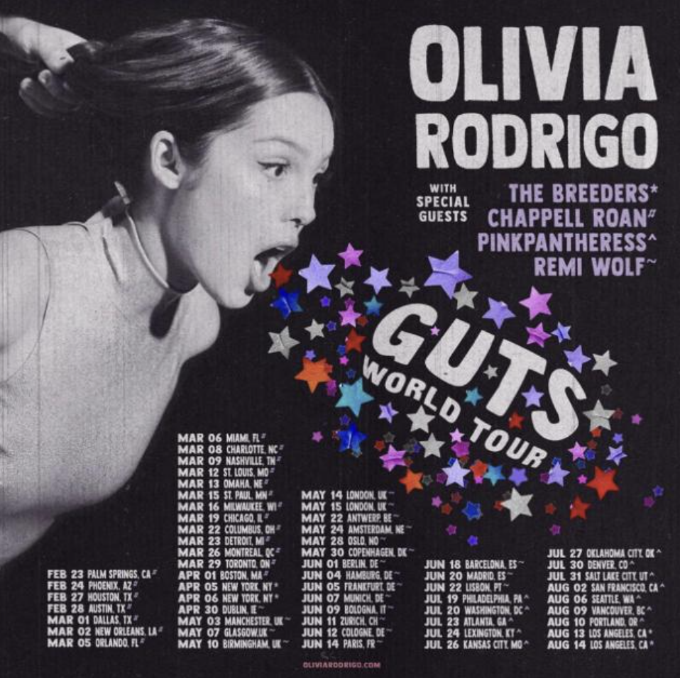 Olivia Rodrigo’s GUTS tour poster